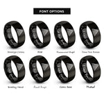 font options for inside engraving on black pyramid steps rings