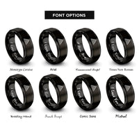 font options for inside engraving on black pyramid steps rings