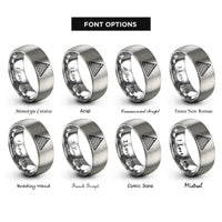 font options for inside engraving on silver pyramid steps rings