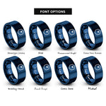 font options for inside engraving on blue pyridine ring rings