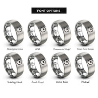 font options for inside engraving on gray pyridine ring rings
