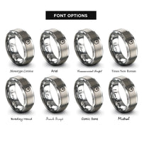font options for inside engraving on gray pyridine ring rings