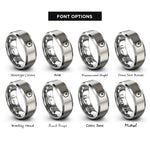 font options for inside engraving on silver pyridine ring rings
