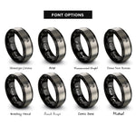 font options for inside engraving on black & grey pythagoras tree rings