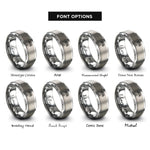 font options for inside engraving on grey pythagoras tree rings