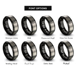 font options for inside engraving on black & grey python rings