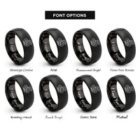 font options for inside engraving on black python rings