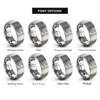 font options for inside engraving on silver python rings
