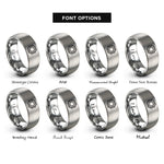 font options for inside engraving on silver qfn package rings