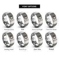 font options for inside engraving on silver qfn package rings