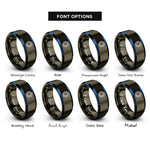 font options for inside engraving on gunmetal & blue qfn package rings