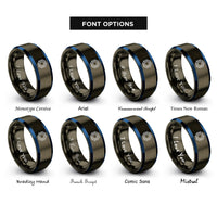 font options for inside engraving on gunmetal & blue qfn package rings