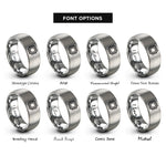 font options for inside engraving on grey qfp package rings