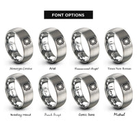font options for inside engraving on grey qfp package rings