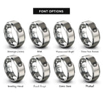 font options for inside engraving on grey qfp package rings