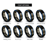 font options for inside engraving on gunmetal & blue qfp package rings