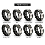 font options for inside engraving on black & grey qinglong azure dragon rings