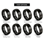 font options for inside engraving on black qinglong azure dragon rings