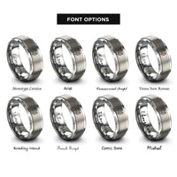 font options for inside engraving on silver qinglong azure dragon rings