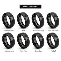 font options for inside engraving on black quad atv racer rings