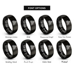 font options for inside engraving on black quad atv racer rings