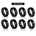 font options for inside engraving on black quad atv racer rings