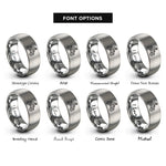 font options for inside engraving on silver quad atv racer rings