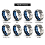 font options for inside engraving on blue & gray quad roller skates rings