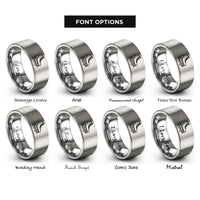 font options for inside engraving on gray quad roller skates rings