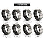 font options for inside engraving on black & grey quail rings
