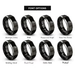 font options for inside engraving on black & grey quail rings
