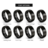font options for inside engraving on black quail rings