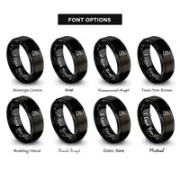 font options for inside engraving on black quail rings