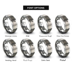font options for inside engraving on grey quail rings
