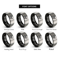 font options for inside engraving on black & grey quarter flag rings