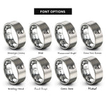 font options for inside engraving on silver quarter flag rings