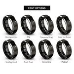 font options for inside engraving on black & gray quarter horse rings