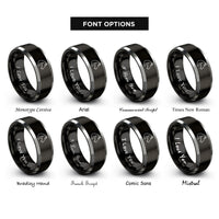 font options for inside engraving on black & gray quarter horse rings