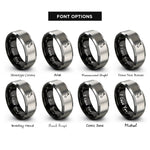 font options for inside engraving on black & silver quarter horse rings