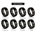 font options for inside engraving on black quarter horse rings