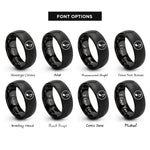 font options for inside engraving on black quarter note circle rings