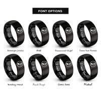 font options for inside engraving on black quarter note circle rings