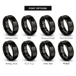 font options for inside engraving on black quarter note circle rings