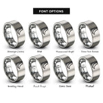 font options for inside engraving on gray quarter pipe rings