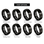 font options for inside engraving on black quarter rest rings