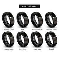 font options for inside engraving on black quarter rest rings