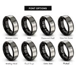 font options for inside engraving on black & gray quartet badge rings