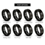 font options for inside engraving on black quartet badge rings