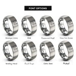 font options for inside engraving on grey quartet badge rings