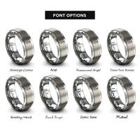 font options for inside engraving on gray quartet badge rings